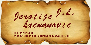 Jerotije Lacmanović vizit kartica